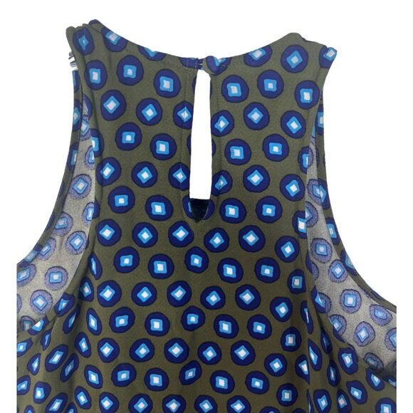 J Crew Sleeveless Blouse Womens Size 2 Green Blue Summer - Picture 5 of 8